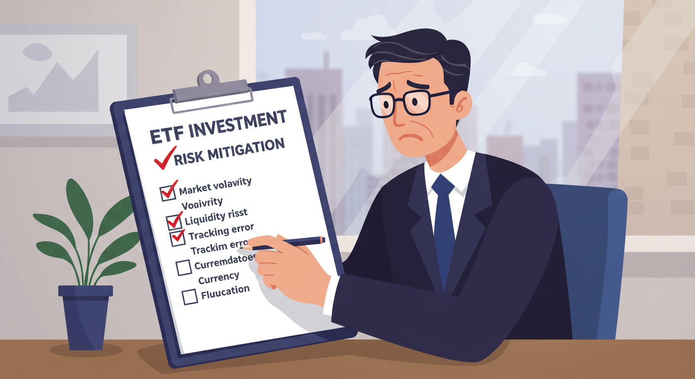 ETF 투자를 위한 체크리스트를 준비하는 신중한 투자자의 모습