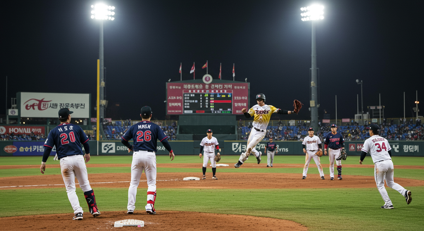 LG 트윈스와 한화 이글스 경기 장면