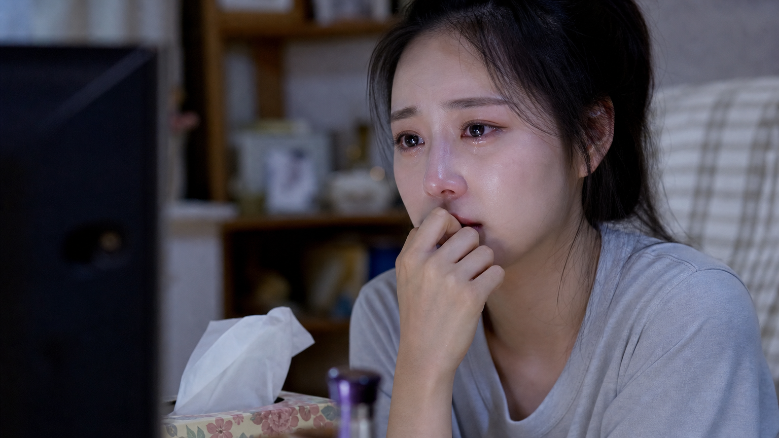 감동적인 장면을 보며 향수를 느끼는 팬의 모습