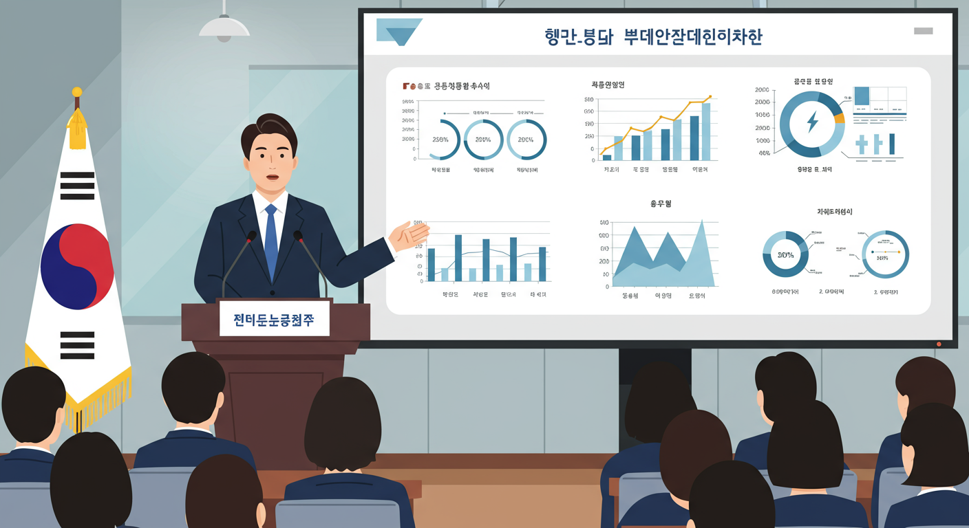 에너지 절약 정책 발표 중인 정부 관계자