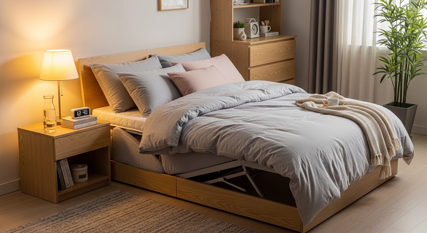 머리를 높인 수면 환경