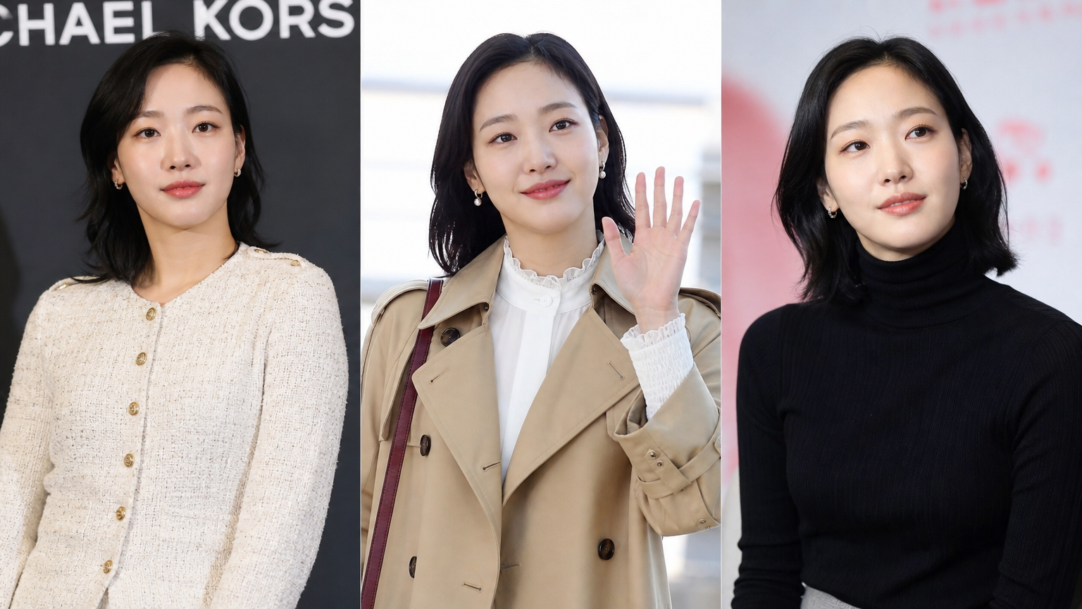 김고은 배우가 공개 행사에서 세련된 옷차림을 선보이는 모습