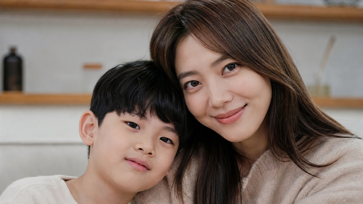오윤아와 발달장애 아들 송민 군이 따뜻한 미소를 나누며 강한 유대감을 보여주는 순간
