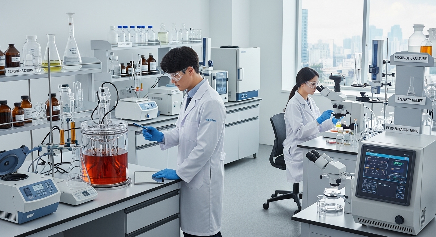 발효 기술을 사용하여 불안 완화를 위한 포스트바이오틱스를 개발하는 한국 과학자들