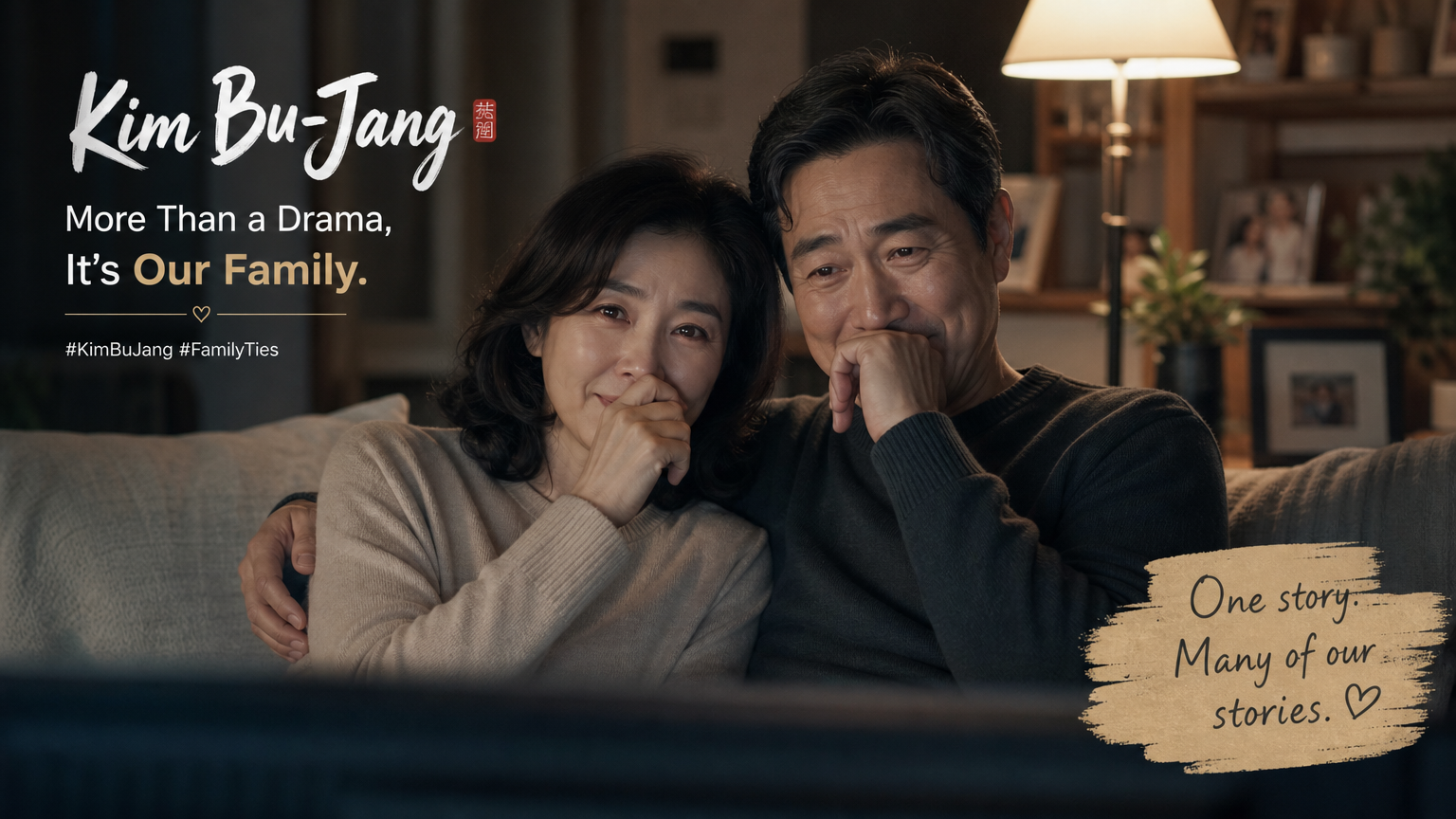 중장년층이 드라마를 보며 감동받는 모습