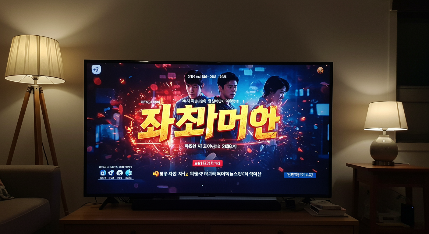 '착한여자 부세미'가 방영되는 한국 TV 화면과 기록적인 시청률을 강조하는 그래픽
