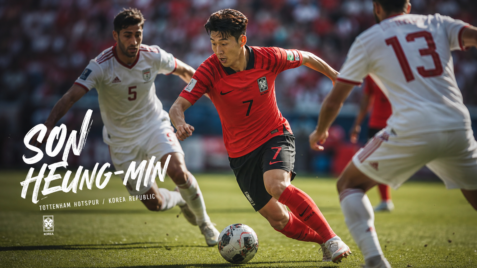 수비수들 사이를 빠르게 움직이는 축구 선수의 순간 포착