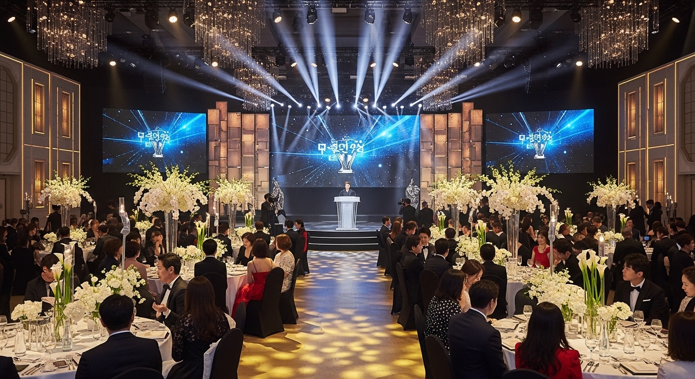 코엑스 D홀에서 열린 현대적이고 세련된 시상식 현장
