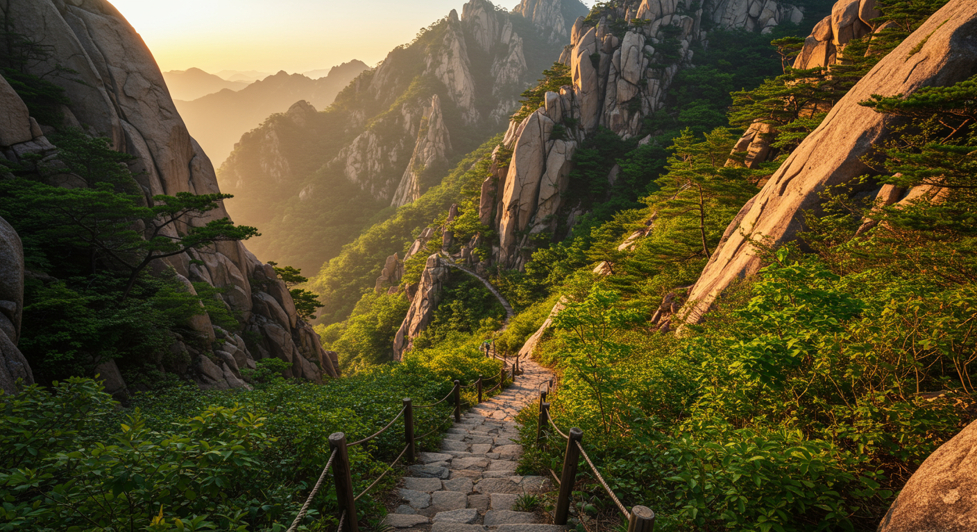 울산바위와 맑은 공기가 어우러진 설악산 트레킹 길