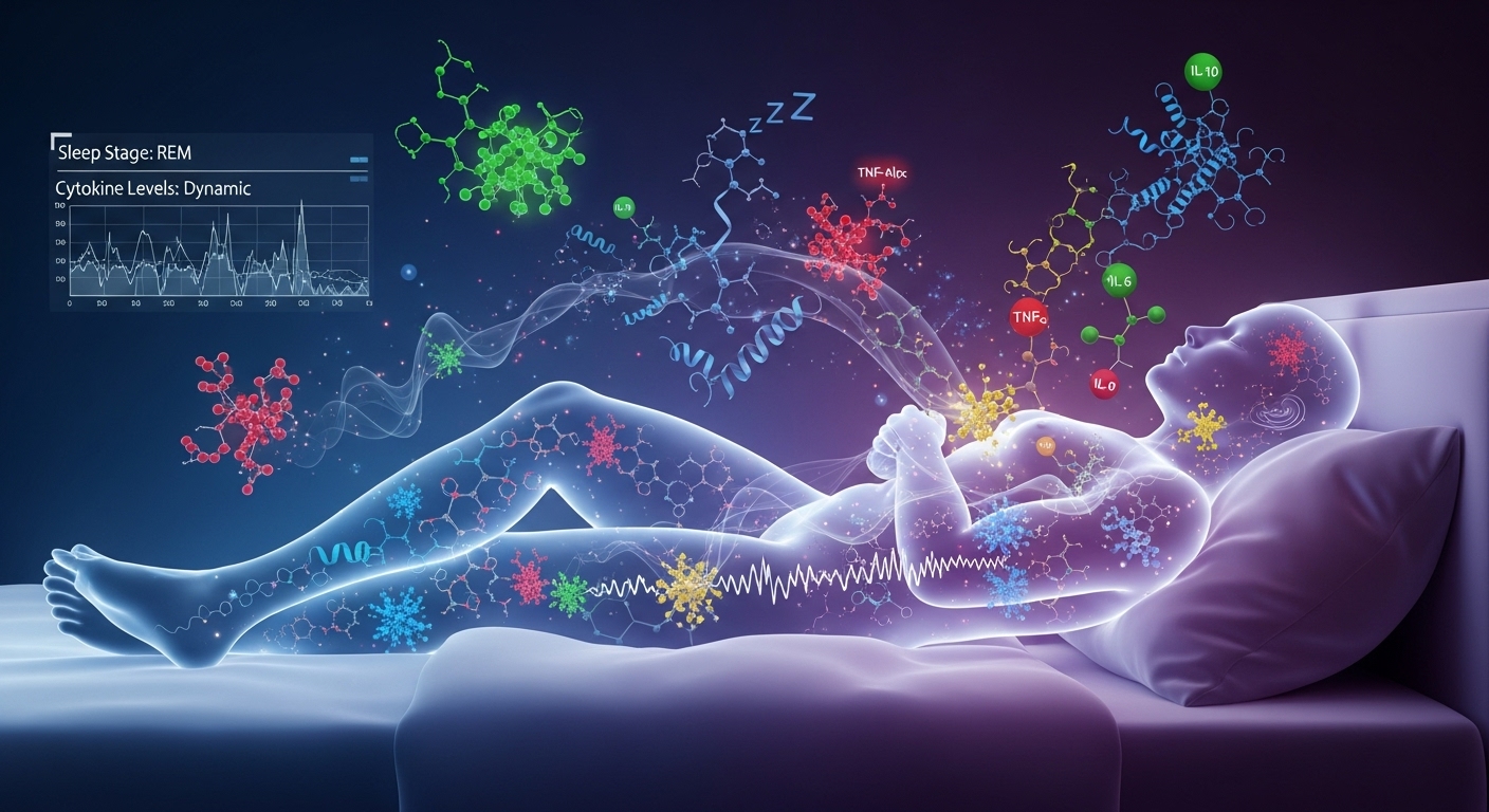 수면 중 사이토카인 활동을 나타내는 이미지