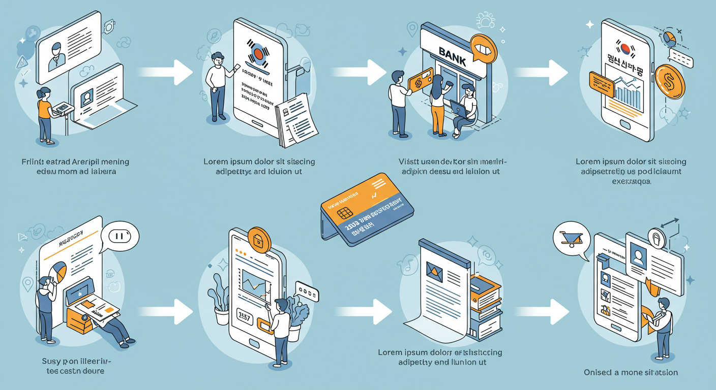 한국에서 사업자 신용카드를 신청하는 단계별 인포그래픽