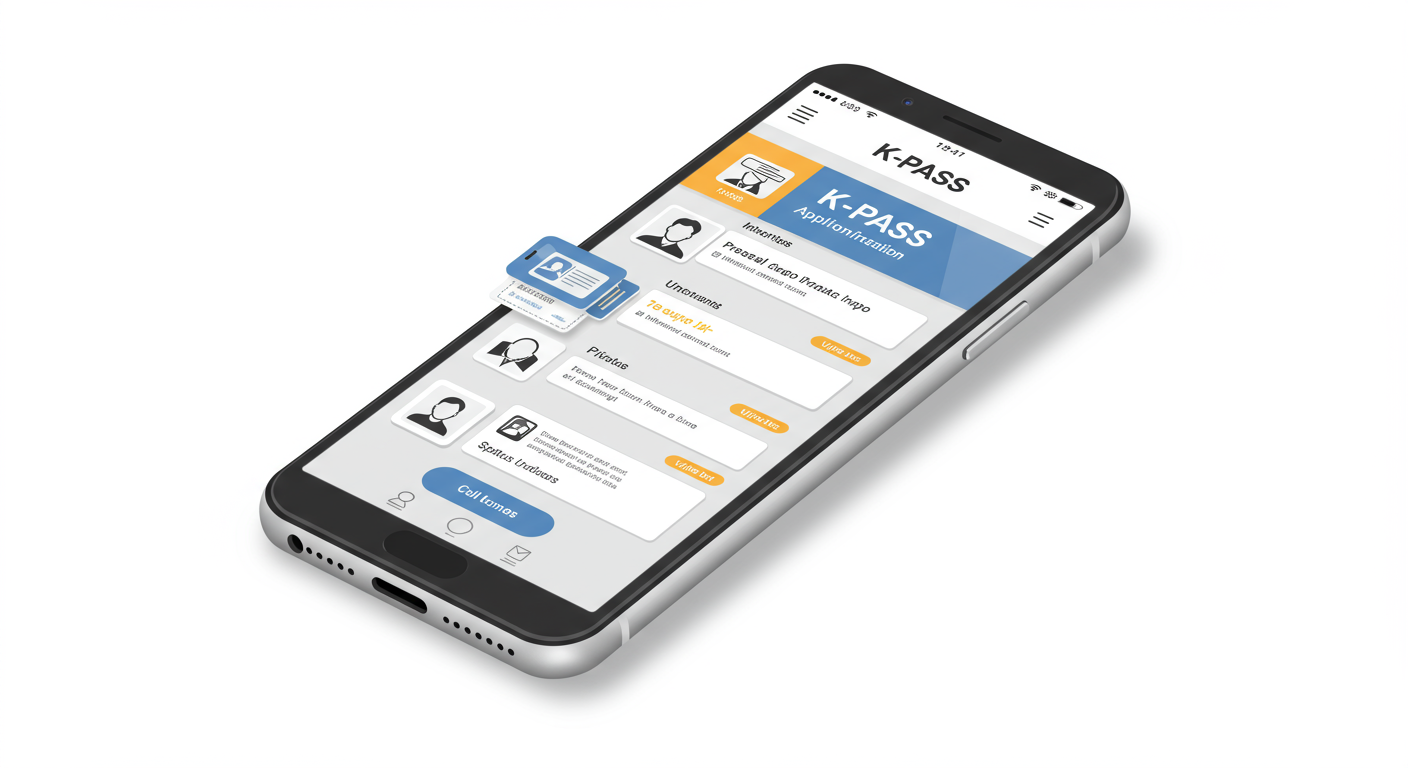 스마트폰 화면에서 쉽게 보이는 K패스 신청 인터페이스