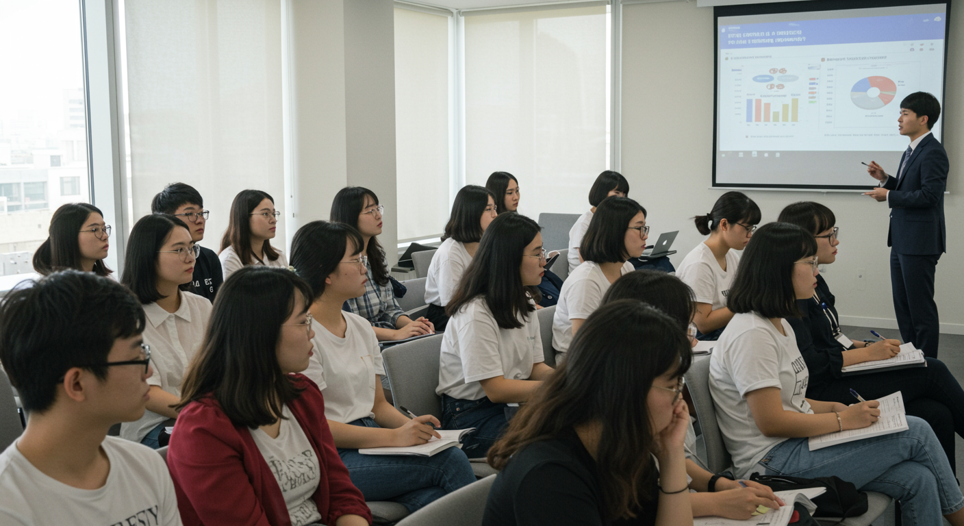 투자 기회에 대해 배우고 있는 세미나 참석자들의 모습