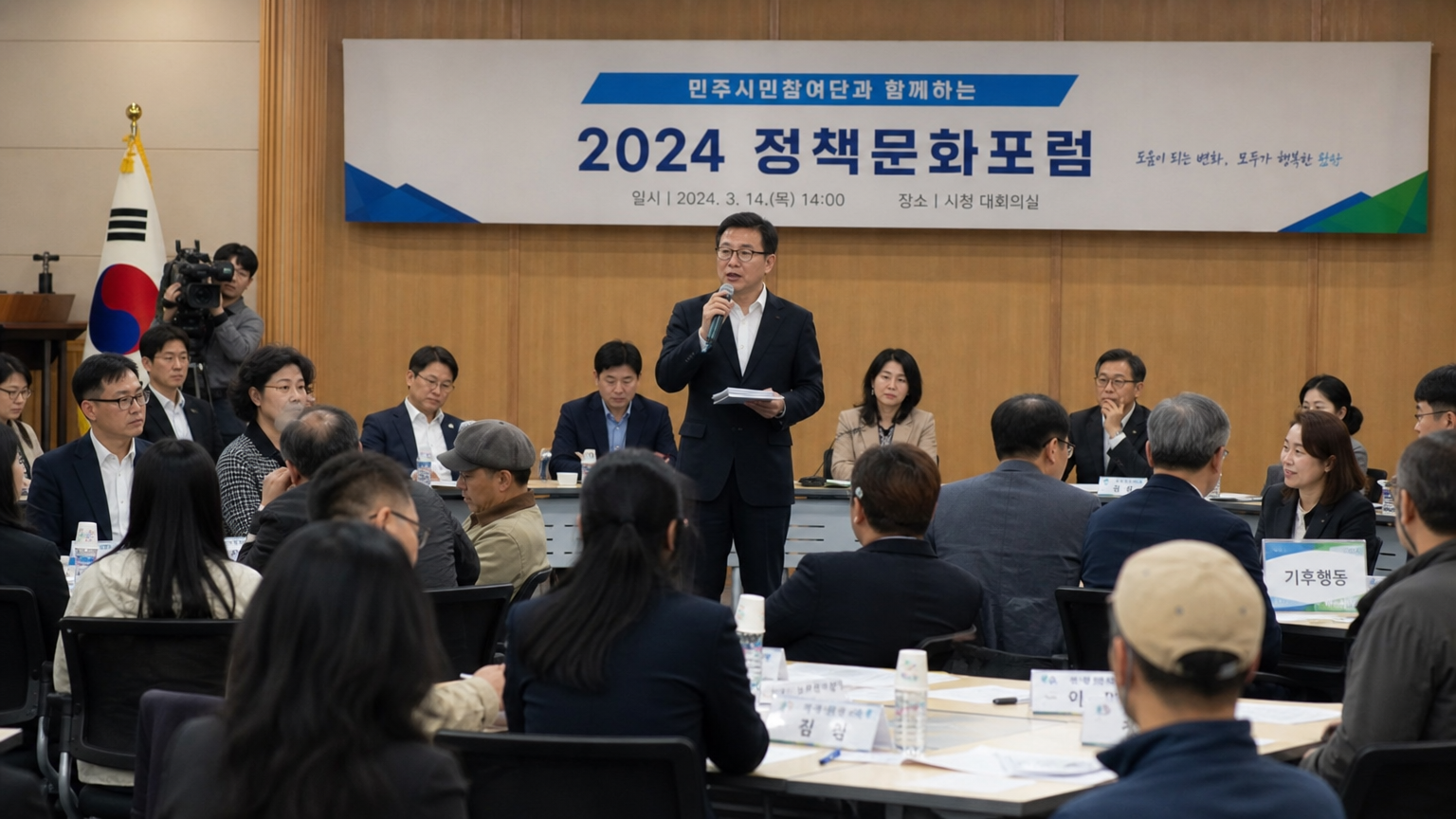 공청회에 적극적으로 참여하는 다양한 배경의 한국 시민들