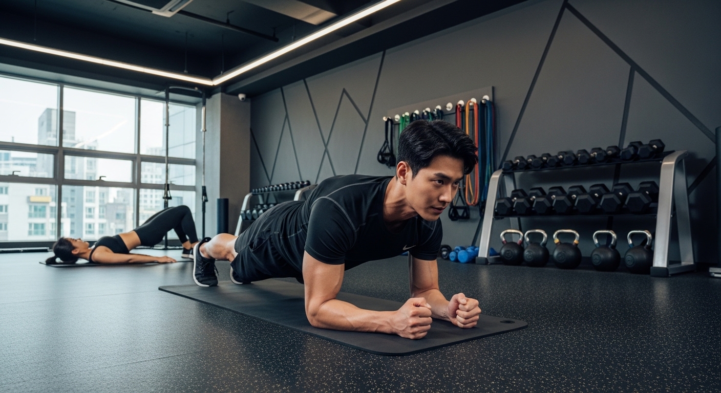 코어 강화 운동 시연 이미지