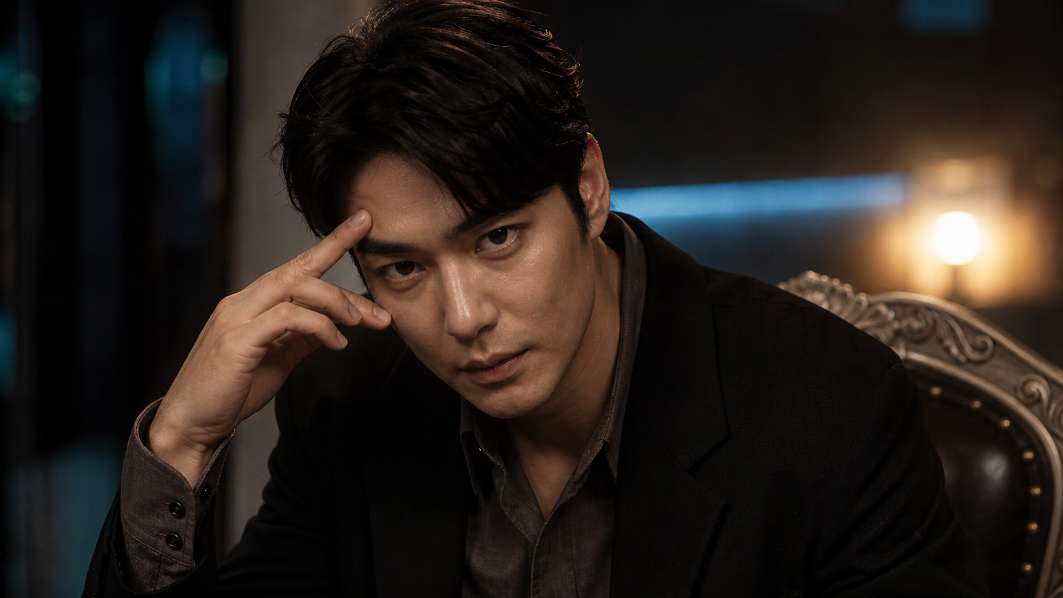 천재 도박사 역을 준비 중인 날카로운 이미지의 배우