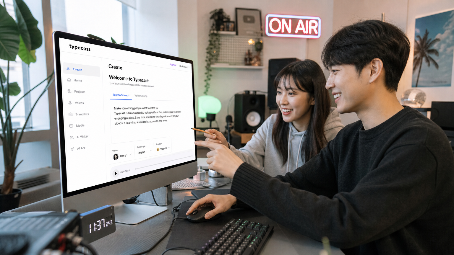 타입캐스트 플랫폼을 이용하여 텍스트를 AI 음성으로 변환하는 한국 콘텐츠 제작자들
