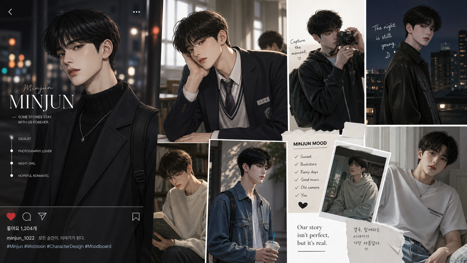 다양한 스타일로 재해석된 김민준 캐릭터의 AI 생성 작품