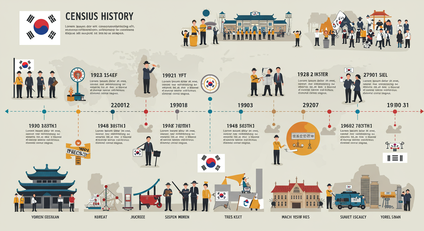 한국의 센서스 역사를 보여주는 타임라인 이미지