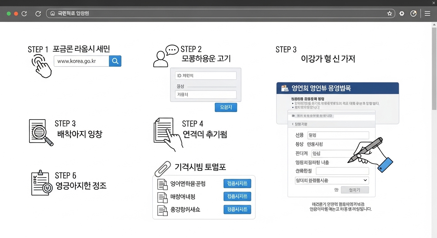 컴퓨터 화면에 나타난 '경영안정 바우처' 온라인 신청 절차 안내
