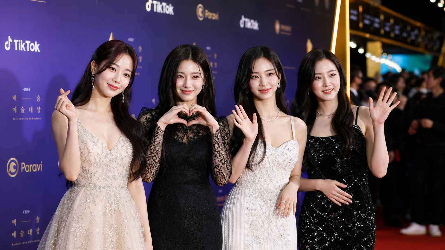 인천에서 열린 시상식 레드카펫 위의 세련된 셀러브리티들