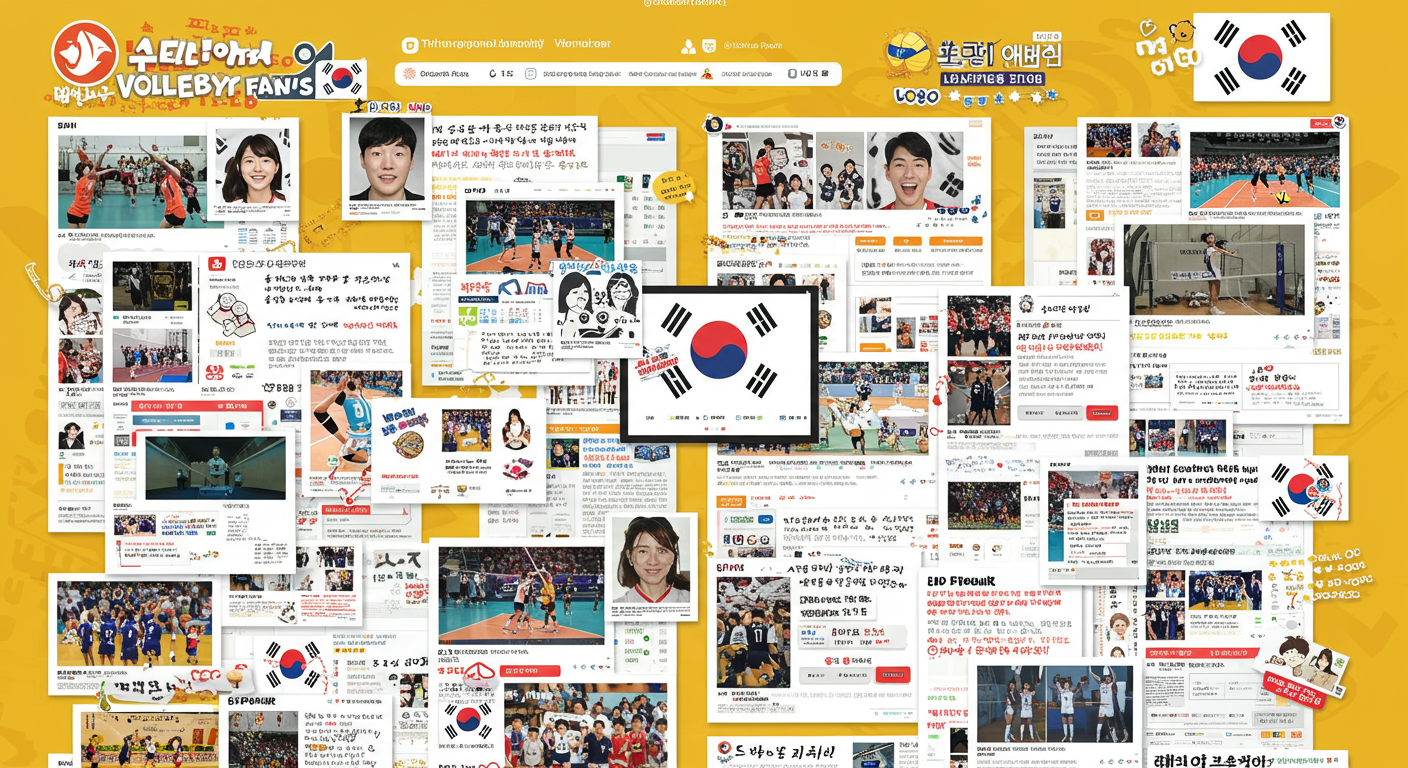 온라인 커뮤니티에서 열띤 응원을 나누는 한국 배구 팬들