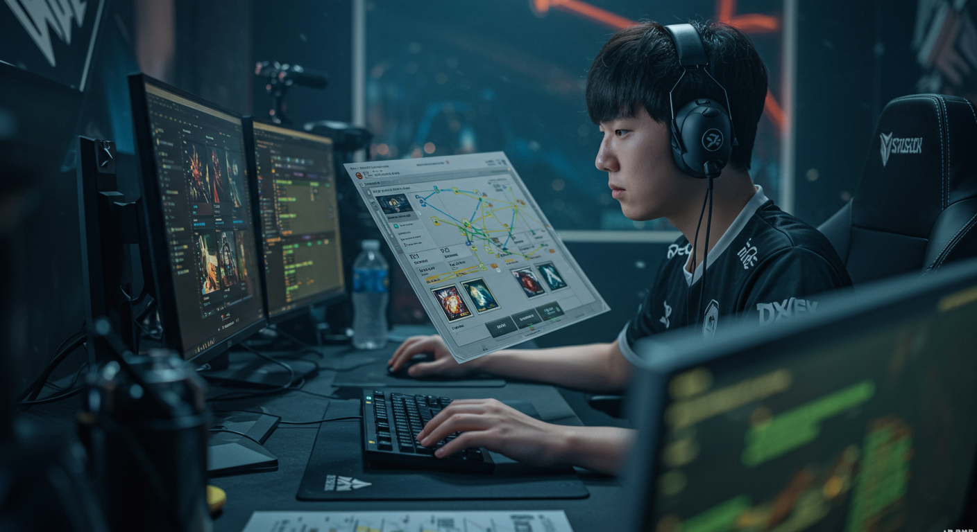 게임 내 경제를 관리하며 전략적으로 플레이하는 장면