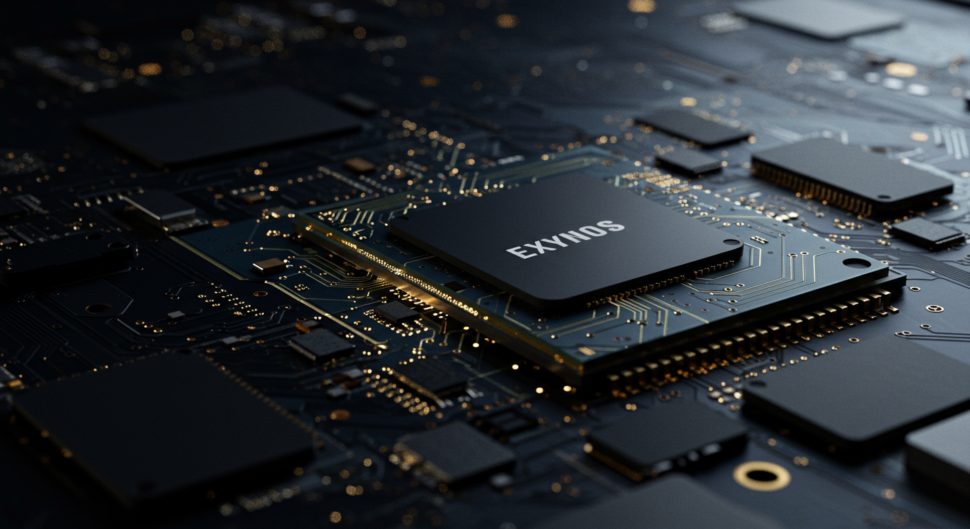 엑시노스 2600 프로세서가 장착된 최신 마더보드의 세밀한 모습