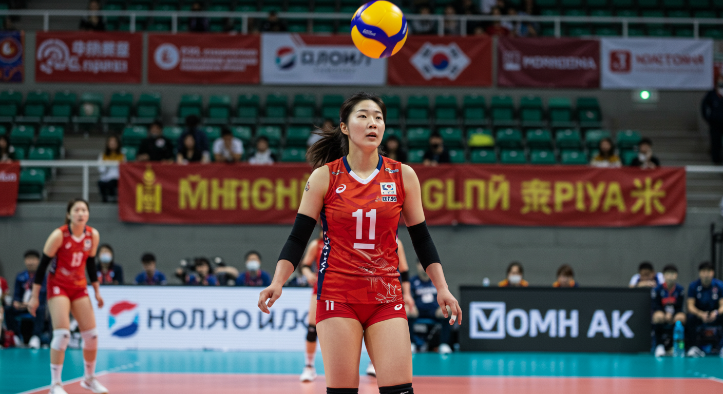몽골 리그 경기 중인 한국 여자 배구 선수의 활약과 새로운 문화 경험