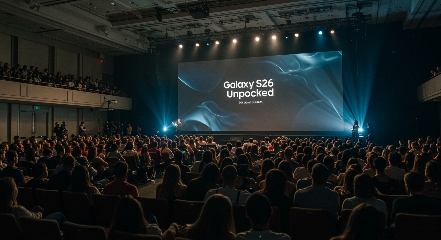 삼성 언팩 이벤트에서 갤럭시 S26 공개를 기다리는 청중들