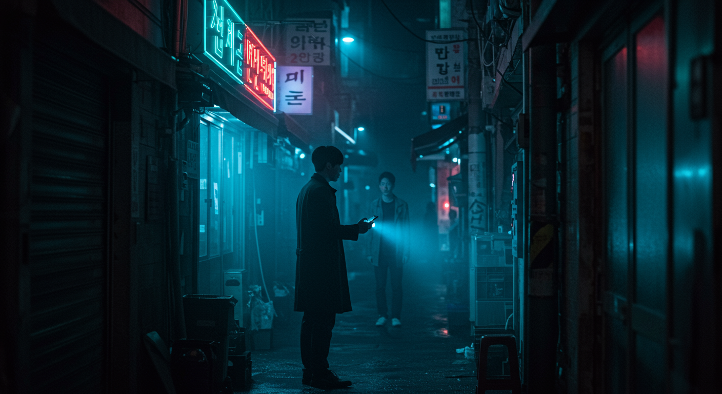 긴장감 넘치고 강렬한 한국 스릴러 시리즈의 어두운 장면들