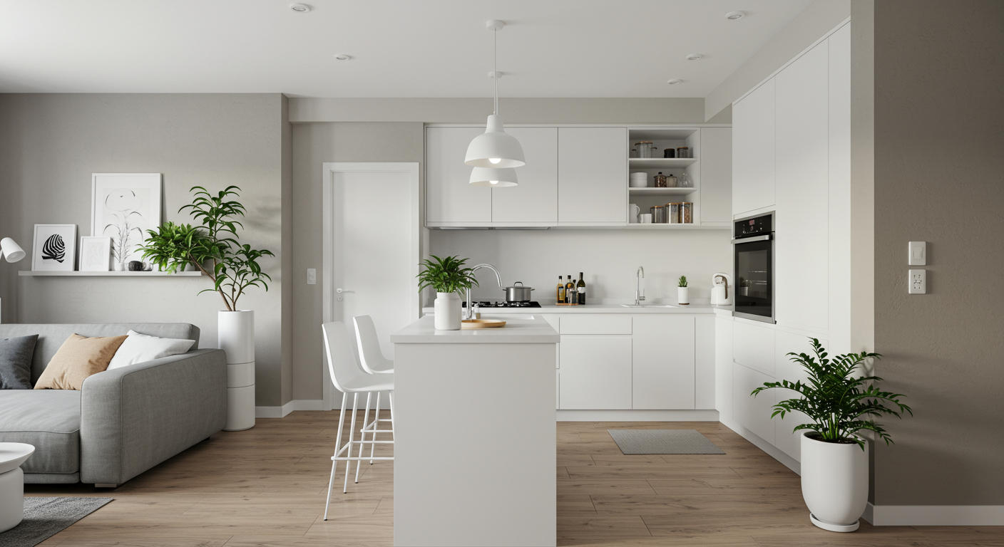 깔끔하고 정돈된 현대적 한국 아파트 내부 모습