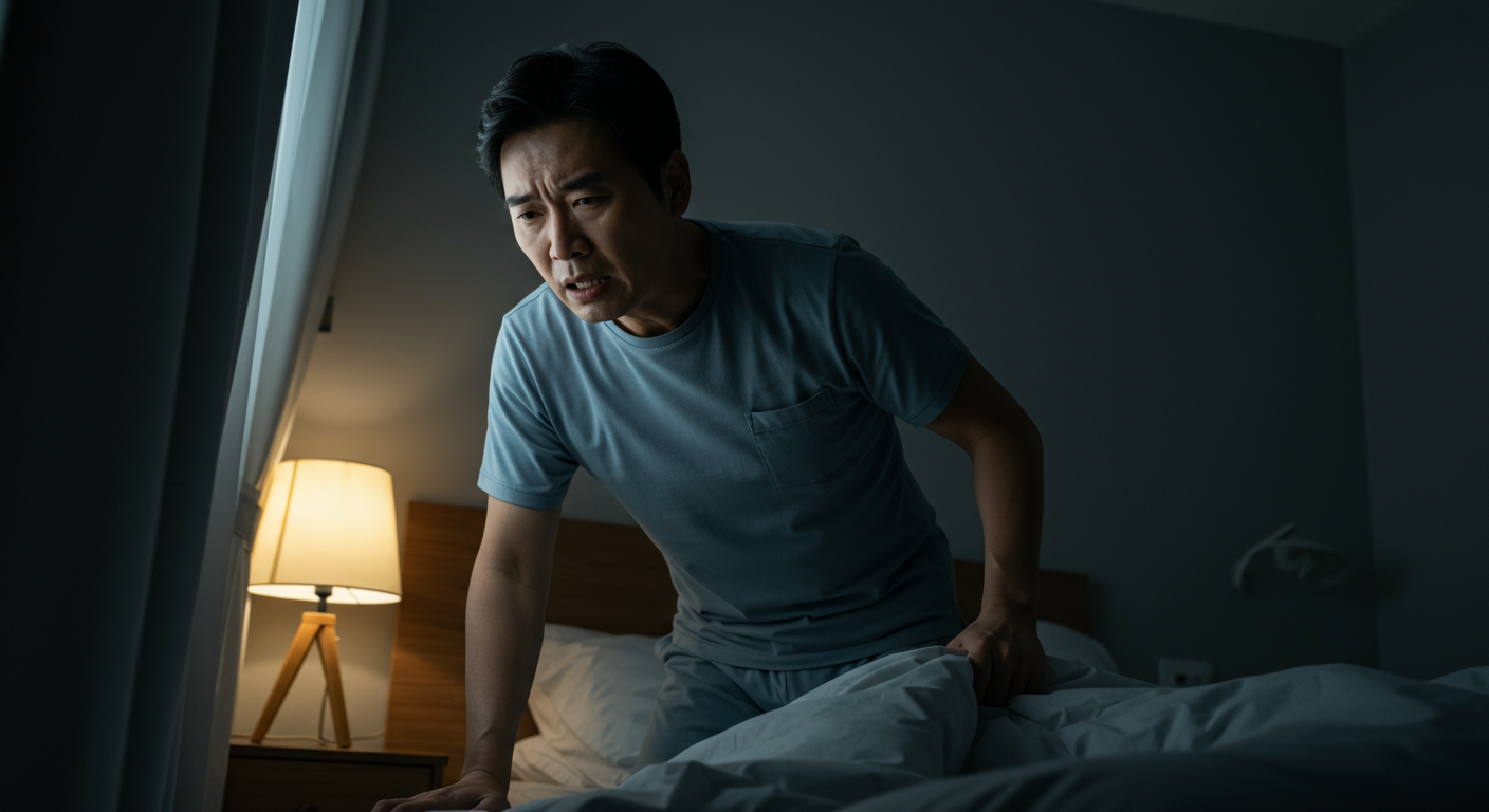 밤중에 화장실에 여러 번 가기 위해 일어나는 남성