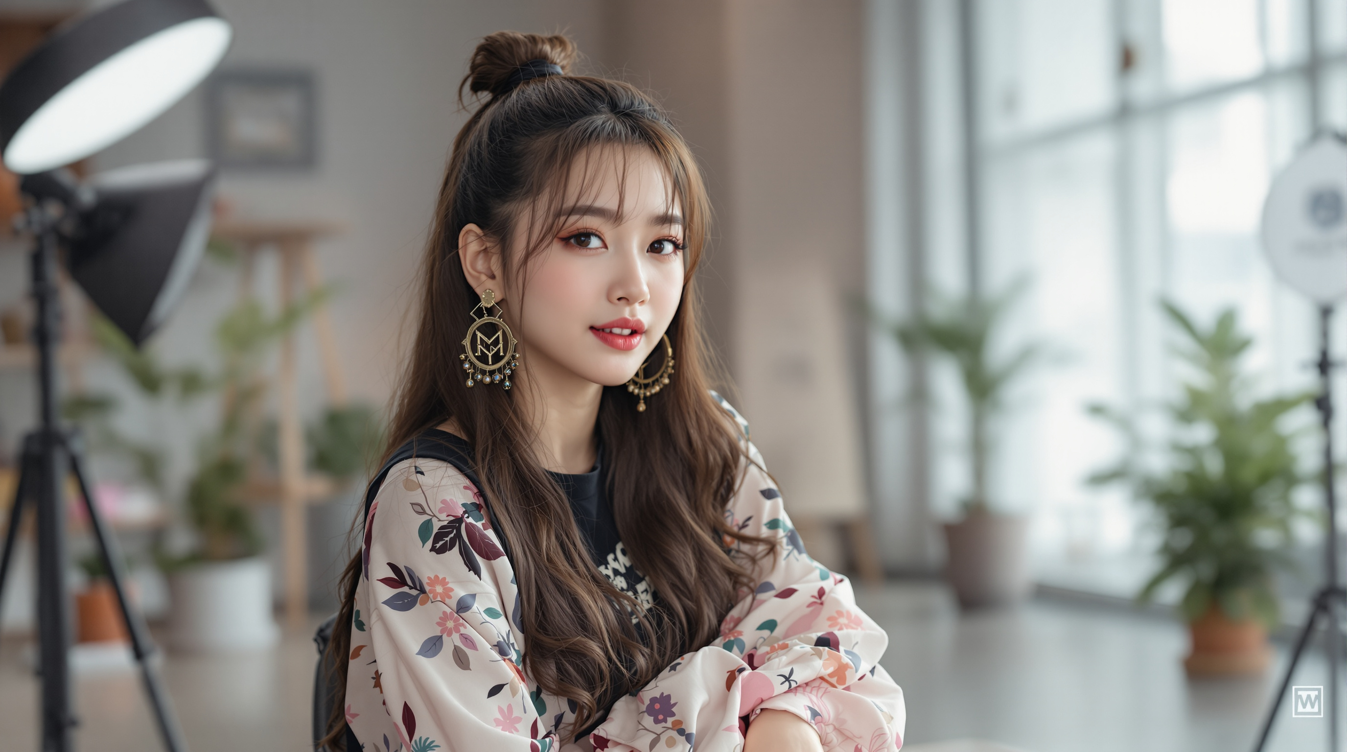 블랙핑크 제니가 스튜디오에서 젠 세리프 폰트 런칭을 설명하는 모습