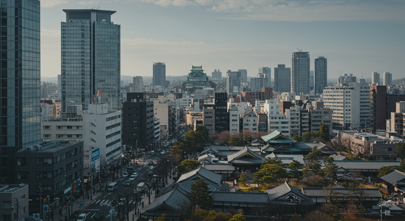 역사와 현대가 공존하는 나고야의 도심 풍경