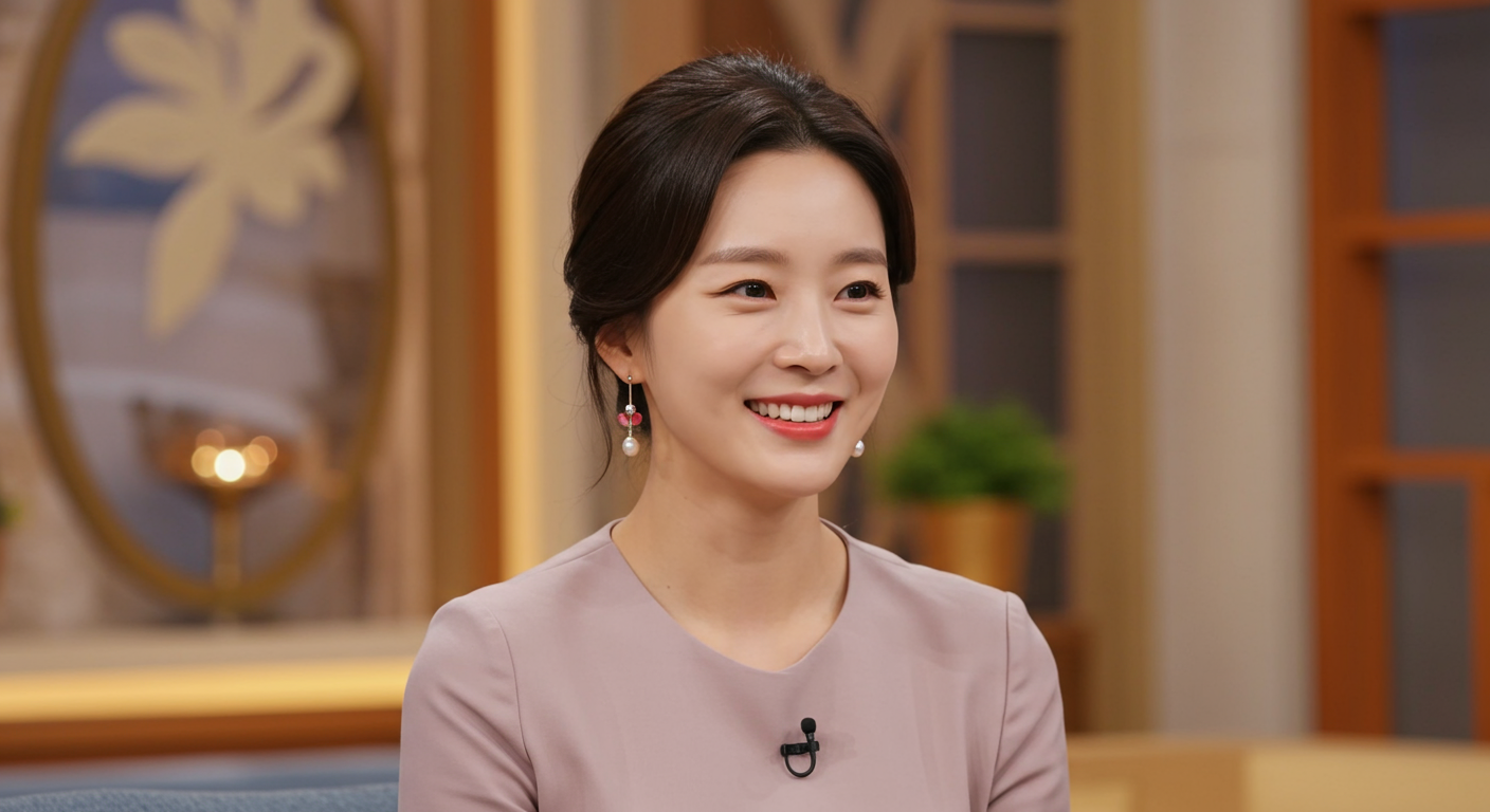 토크쇼에서 연애 비결을 이야기하는 여배우