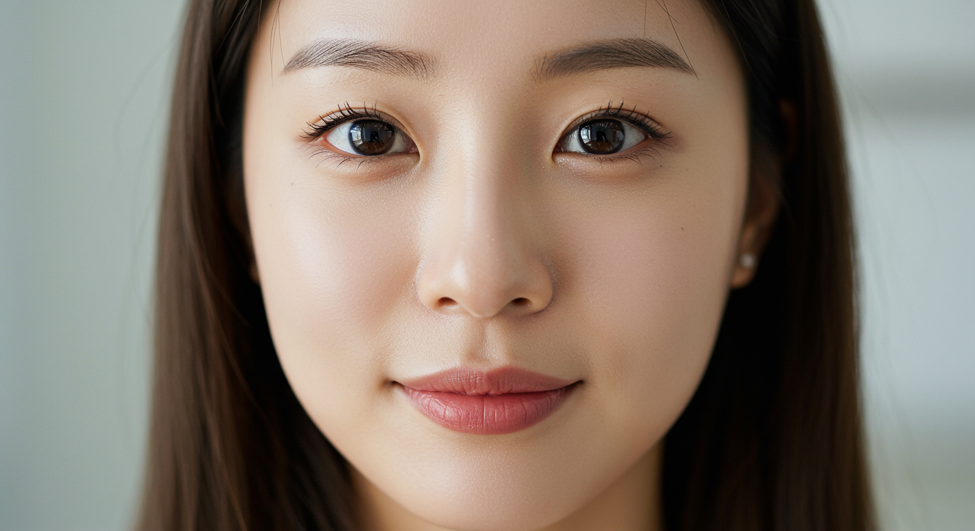 성형외과 의사들이 분석한 자연스러운 코 라인을 가진 여성의 클로즈업 이미지