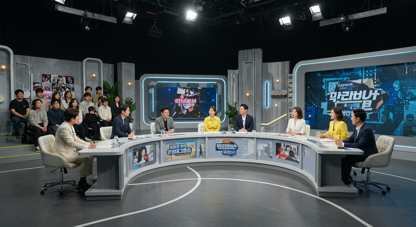연예계 유명인의 이혼 소식을 방송에서 공개하는 장면