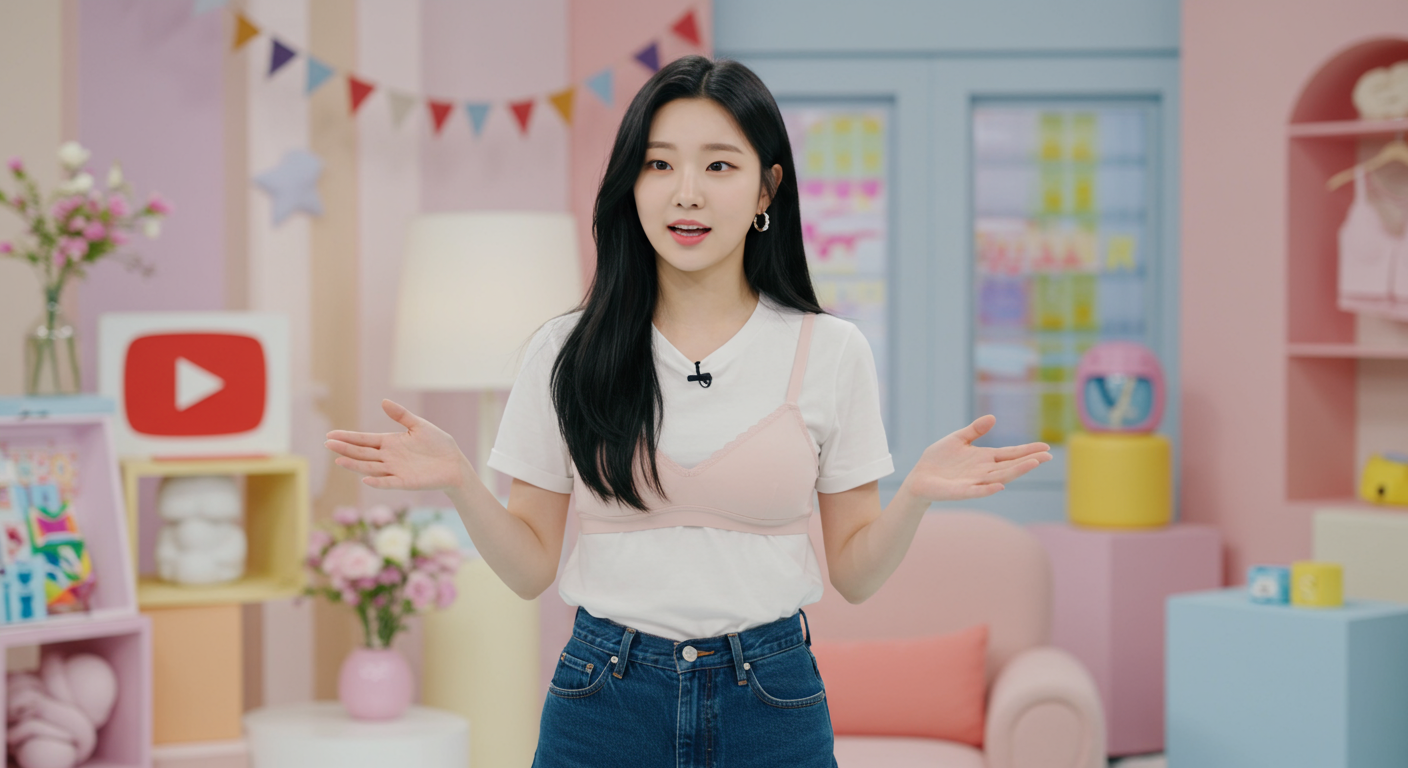 유튜브 채널에서 브라렛 장점을 설명하는 한국 가수의 모습