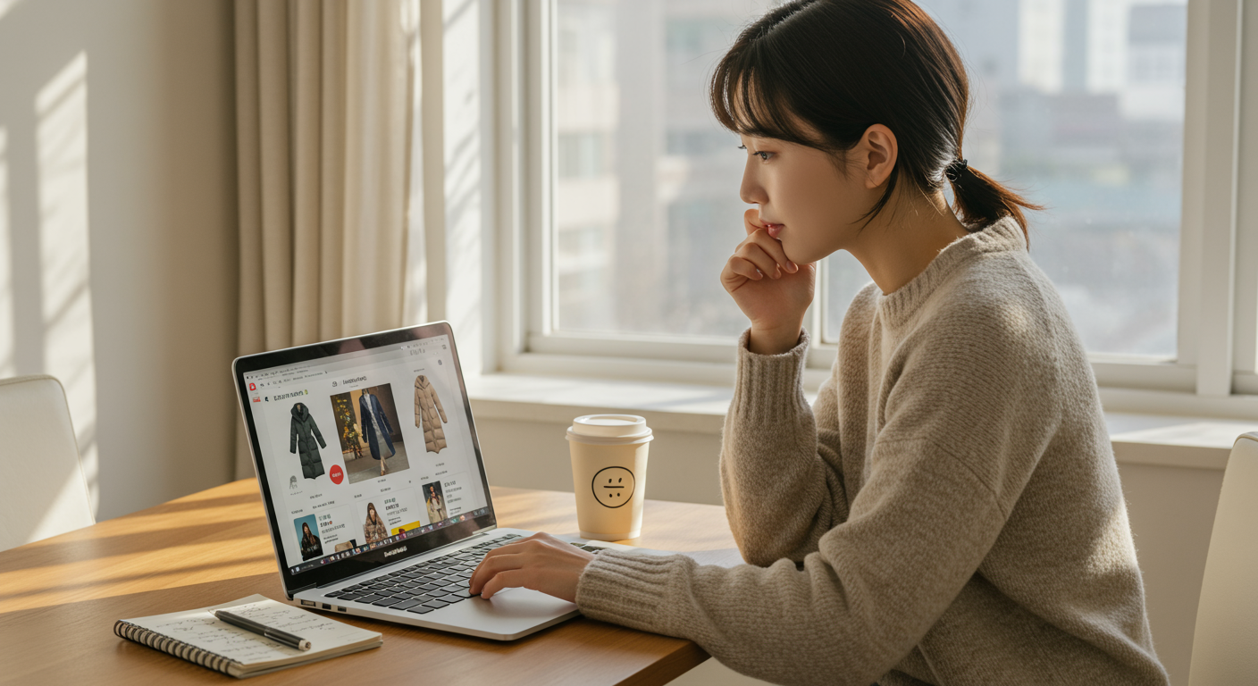 온라인 플랫폼에서 가격을 비교하는 한국 소비자의 모습