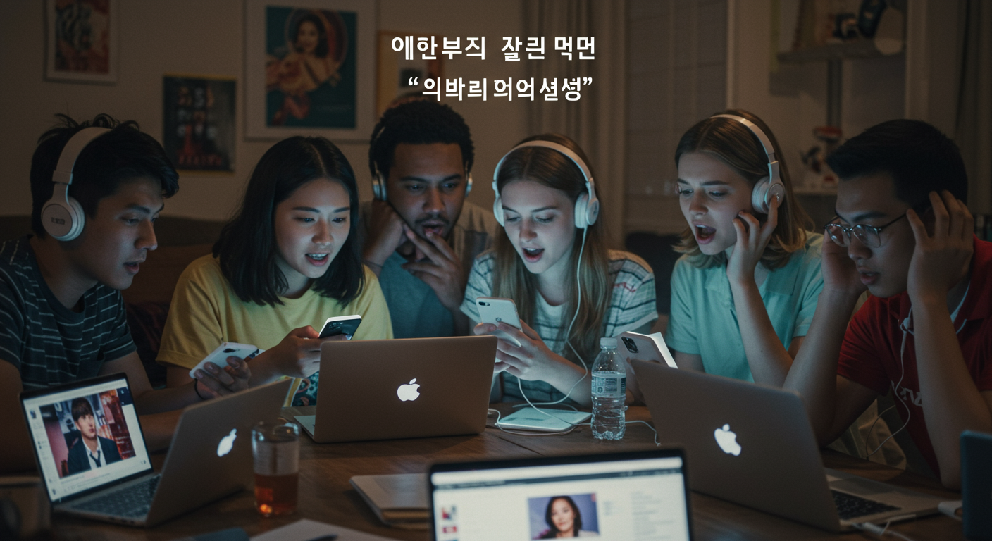 다양한 팬들이 모여 스트리밍하는 모습과 활발한 SNS 활동
