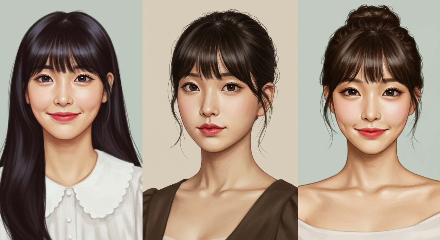 예술가로서 자연스럽게 성장하고 변신하는 여성 아이돌의 초상화들