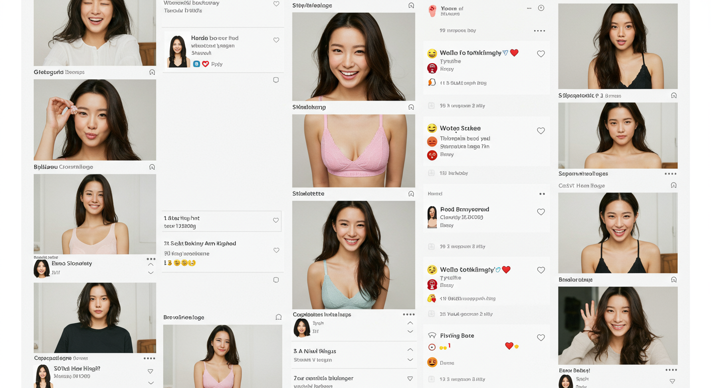 온라인 상에서 긍정적인 후기를 나누는 여성들