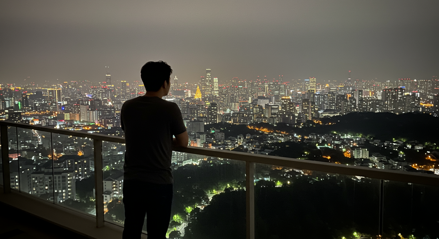 세련된 아파트 공간에서 감정적으로 대화하는 두 참가자의 모습