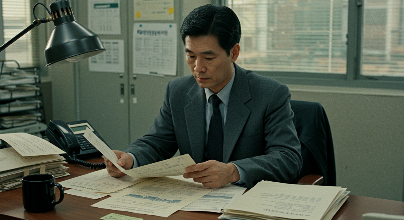 IMF 시대에 실용적인 복장을 한 경리직원 모습