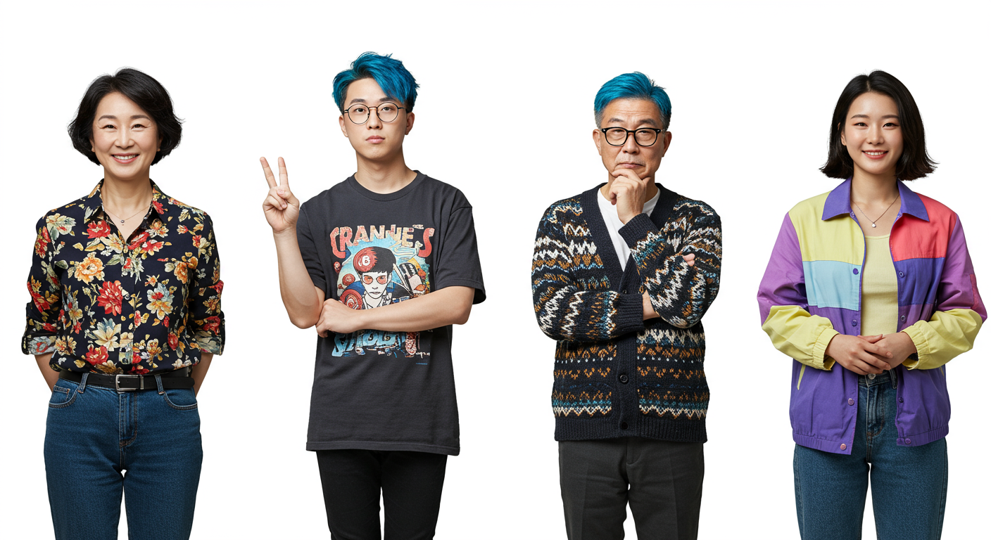 다양한 배경과 매력을 지닌 한국 출연자들이 함께 있는 모습