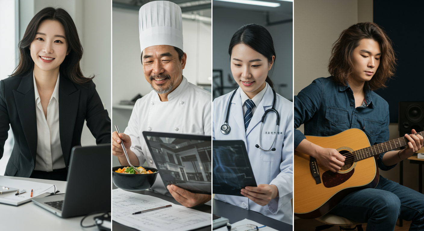 각기 다른 매력과 카리스마를 지닌 다섯 명의 한국 인물 초상화