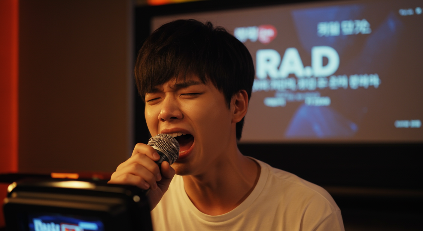 RA.D의 감성을 살려 노래하는 젊은 남성의 모습