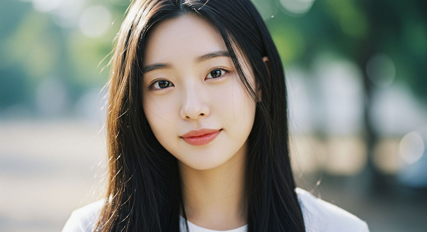 날렵한 얼굴선과 또렷한 눈매를 가진 여배우의 자연스러운 매력