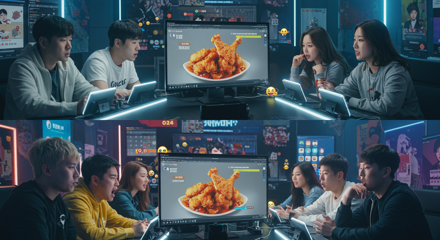 온라인 커뮤니티에서 열띤 토론 중인 젊은이들의 모습